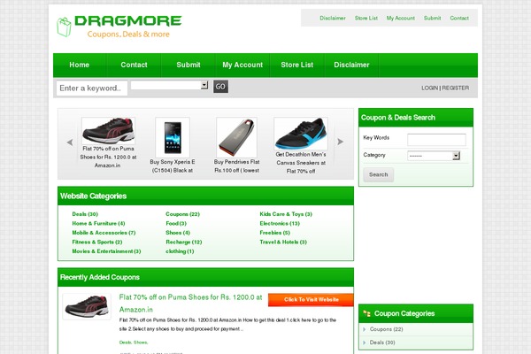 Couponpress theme site design template sample