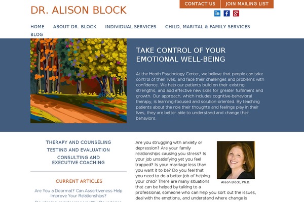 dralisonblock.com site used Childresponsive