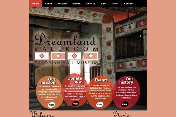 dreamlandballroom.com site used THAT Music Theme