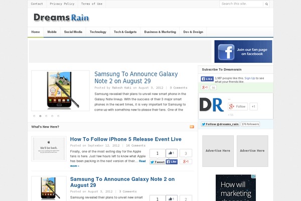 dreamsrain.com site used Social-media-expert