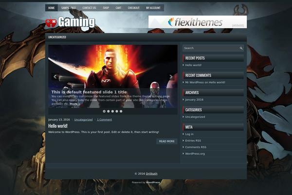 Gaming theme site design template sample