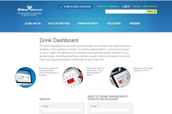 drinkdashboard.com site used Educ