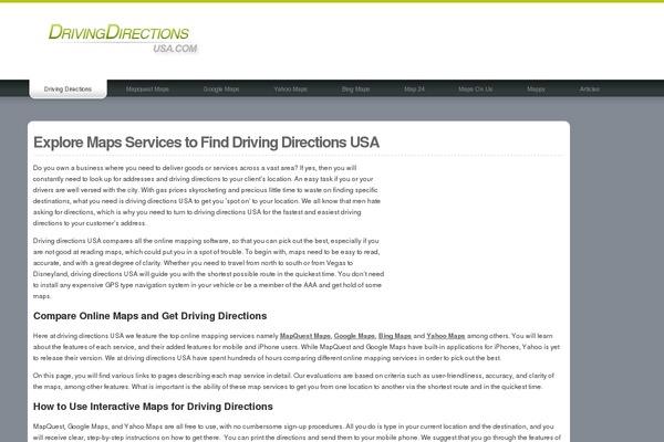 drivingdirectionsusa.com site used Driving