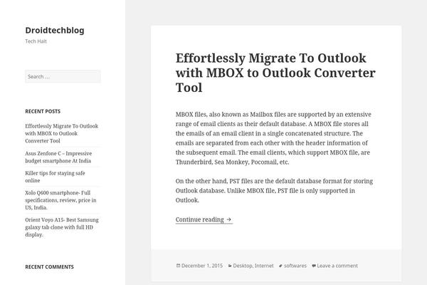 Twenty Fifteen theme site design template sample
