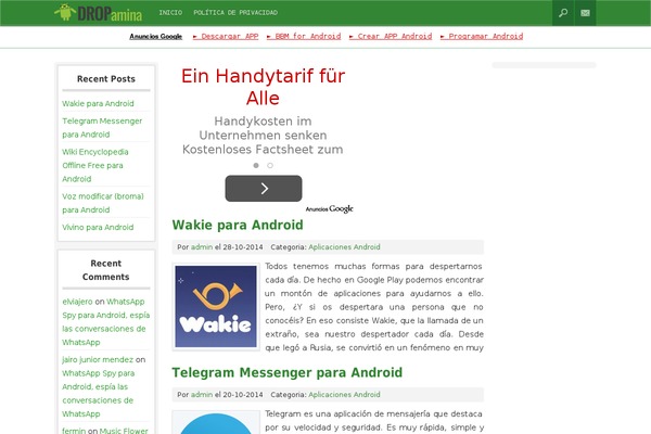 dropamina.com site used Spaze