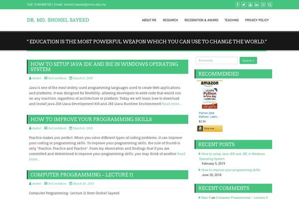 drshohel.net site used Business Press