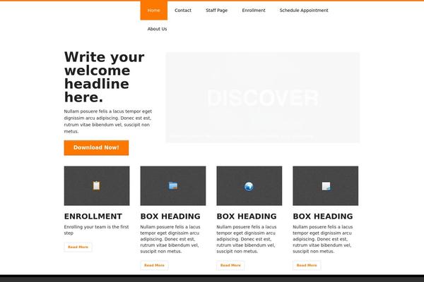 discover theme site design template sample