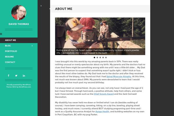 Writr theme site design template sample