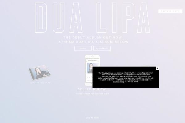 dualipa.com site used Dualipa