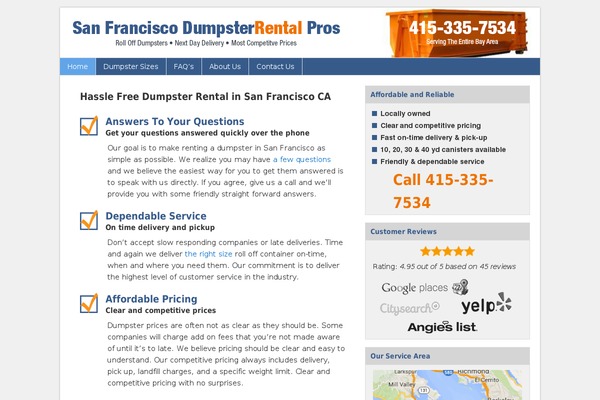 dumpsterrentalsanfranciscoca.com site used Jux2genesis