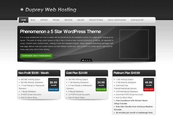 Phenomenon theme site design template sample