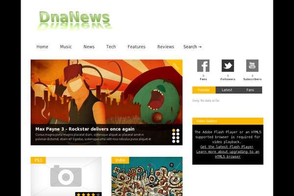 Gonzo theme site design template sample