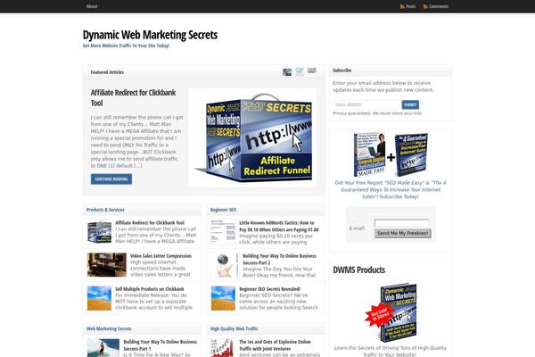 dynamicwebmarketingsecrets.com site used Wp-clear320