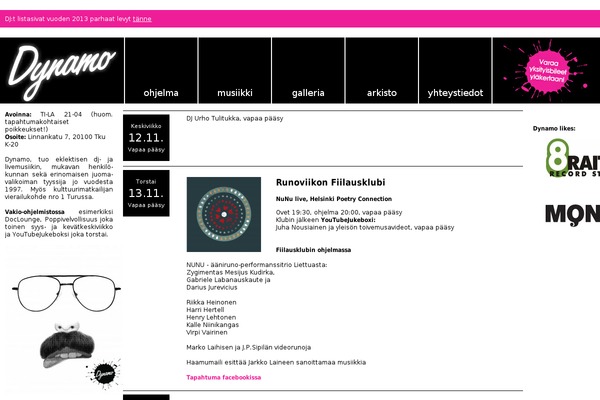 Dynamo theme site design template sample
