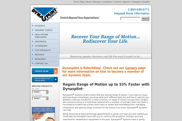 dynasplint.com site used Dynasplint