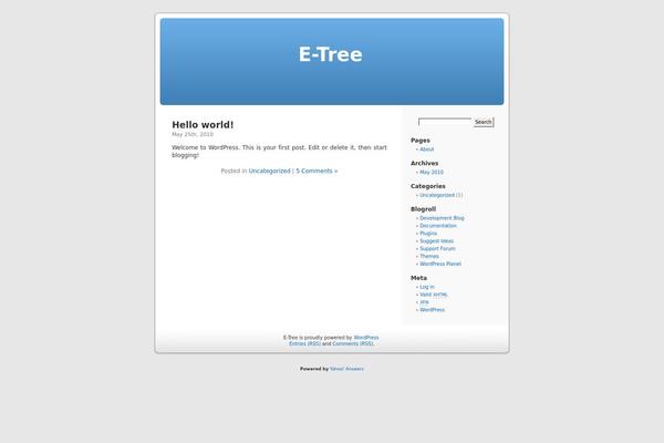 Default theme site design template sample
