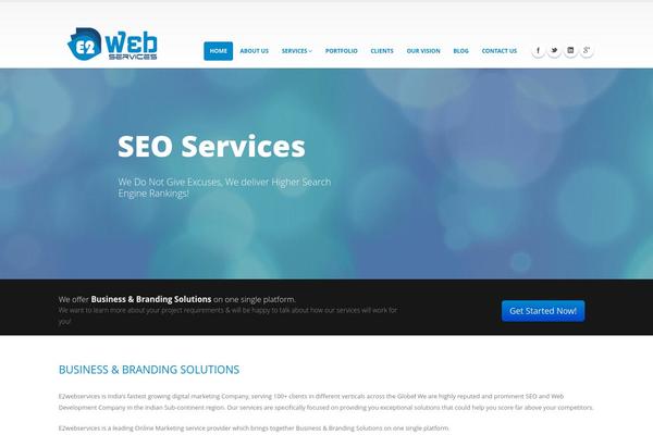 E2 theme site design template sample