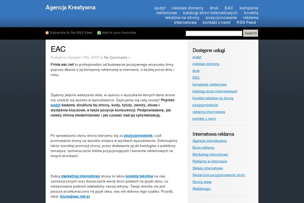 ColdBlue theme site design template sample