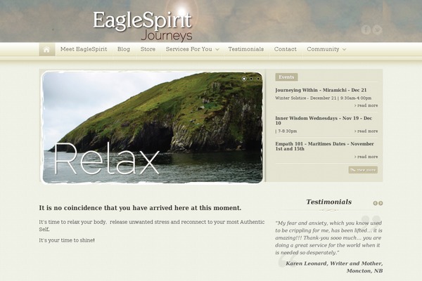 eaglespiritjourneys.com site used Flat Bootstrap