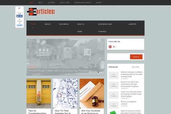 earticlessite.com site used Gridbox
