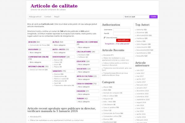 Article Directory theme site design template sample