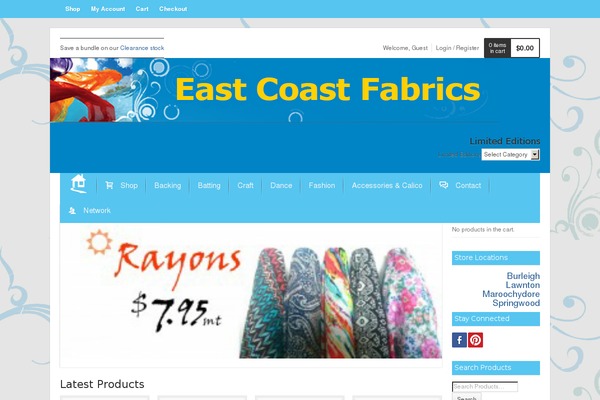 eastcoastfabrics.com.au site used Xing