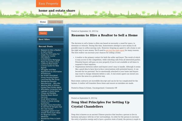 Beach theme site design template sample