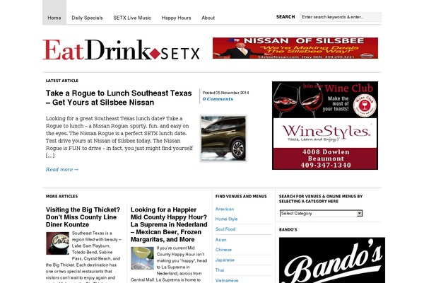 eatdrinksetx.com site used Bloggingstream