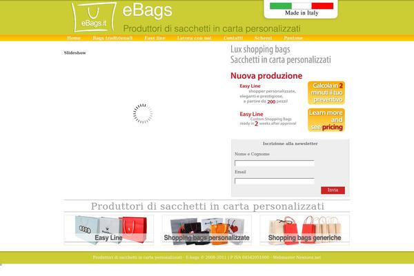 ebags.it site used Agency Theme
