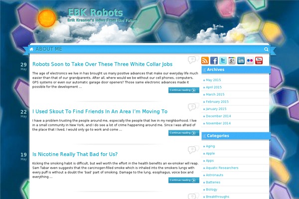 Sunny Blue Sky theme site design template sample