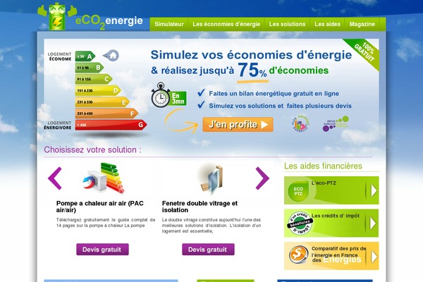 eco2energie.com site used Customify