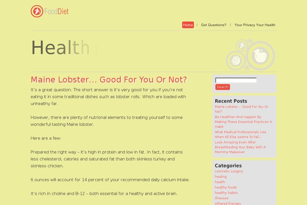 Food and Diet theme site design template sample