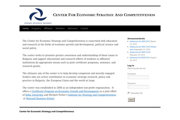 economicstrategy.org site used Twenty Ten
