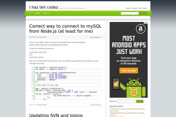 Site using WordPress Code Snippet plugin