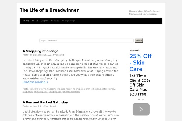 Twenty Ten theme site design template sample