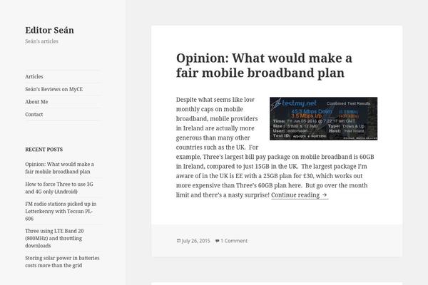 Twentyfifteen Child theme site design template sample