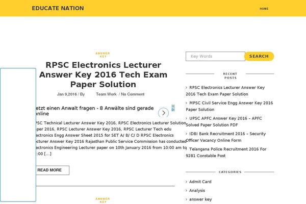Site using Floating Adsense Bar plugin