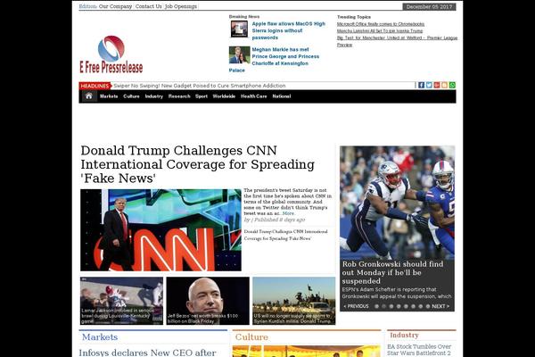 efreepressrelease.com site used NewspaperTimes Single Pro