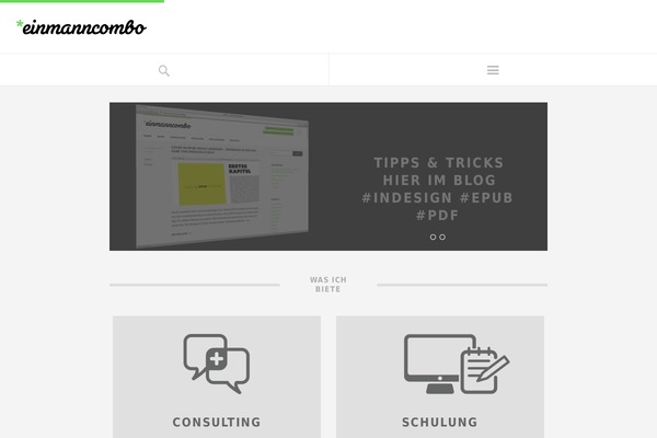 einmanncombo.de site used Dorayakichildtheme