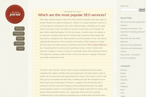 DailyJournal theme site design template sample