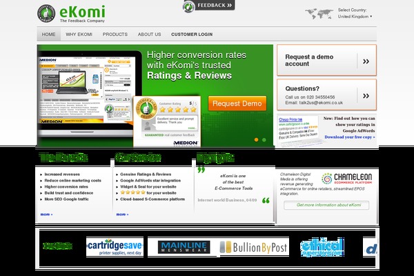 ekomi.co.uk site used Newekomitheme