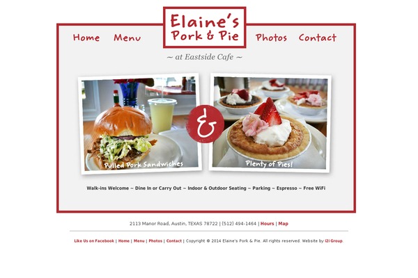 elainesporkandpie.com site used Simplebox