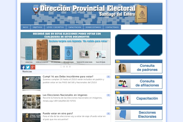 electoralsde.gob.ar site used Tribunal