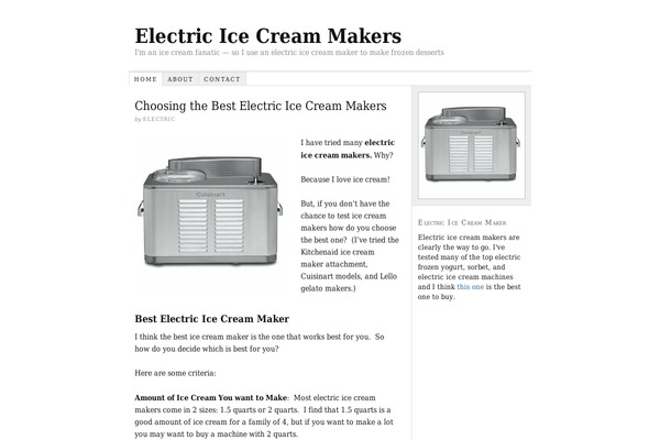 electric-ice-cream-makers.com site used Thesis 1.5.1