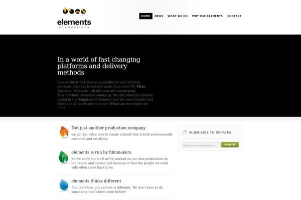 Elements theme site design template sample