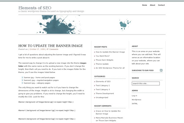 Elements of SEO theme site design template sample