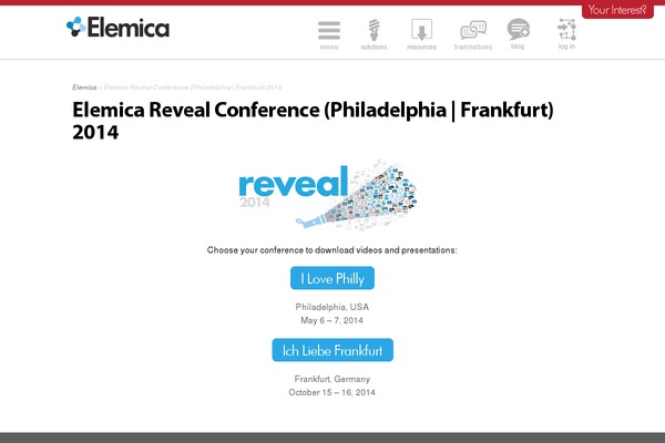 elemicareveal.com site used Elemica