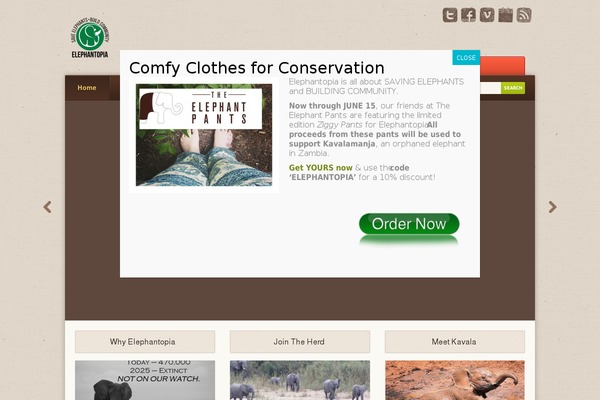 elephantopia.org site used Earth