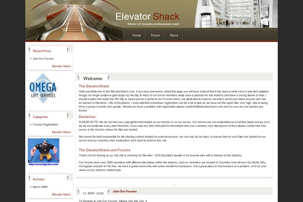 elevatorshack.com site used Elevator