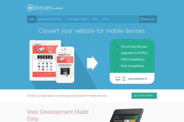 elevenwebdev.com site used Business Essentials Wp